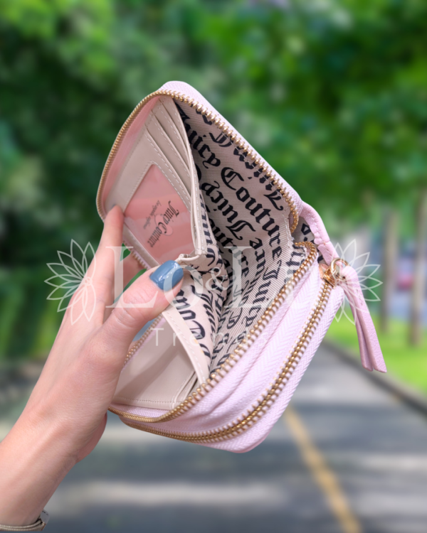 Cartera Juicy Couture rosa doble cierre